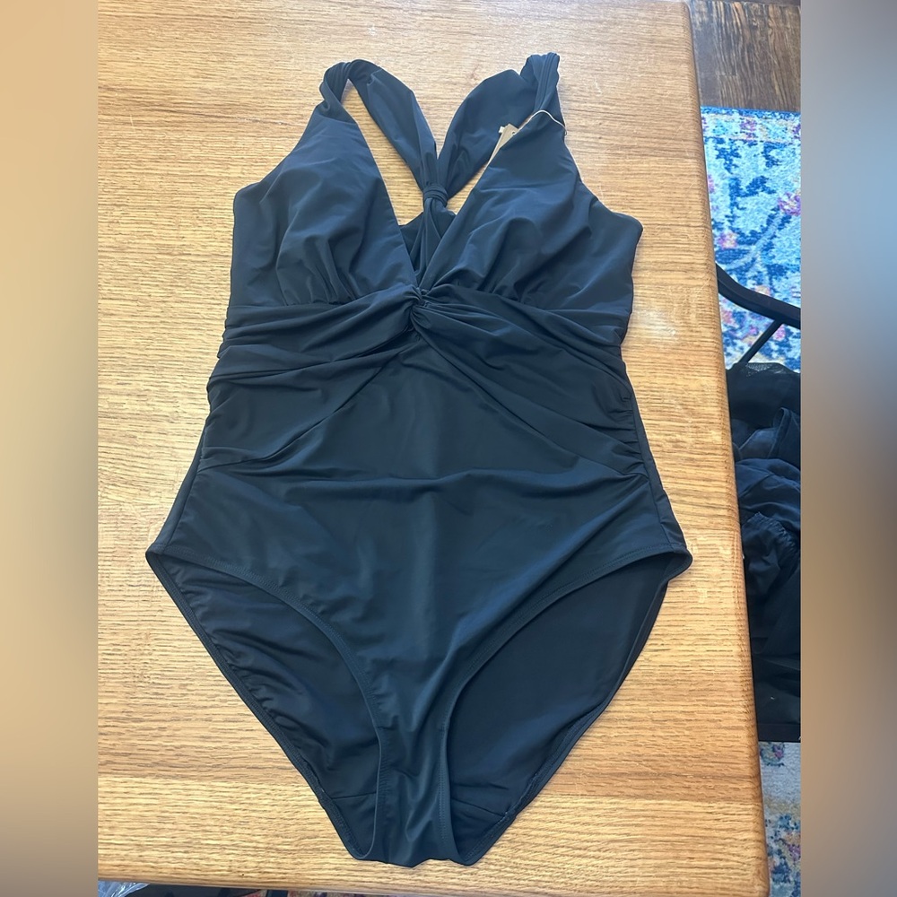 SHAPELLX NWT Smart Sculpt Ruched Twist-Front Shaping Swimsuit SZ XL - Picture 10 of 10